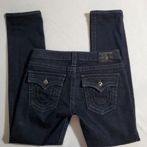 TRUE RELIGION 27 Disco Julie Blue Jeans Crystals 1% spandex stretch